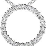 Madina Jewelry 1.00 Ct Ladies Round Cut Diamond Pendant/Necklace 18 Kt White Gold