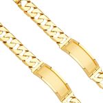 14KY Solid Link ID Bracelet - 9" | Gold Chain Bracelet for Men and Women | Solid Gold Bracelets for Womens Mens Girls Boys 14k Real | Birthday Valentines Gifts For Adults | Weight 107.2 | Jewelry Gift Box | Men’s Jewelry - Image 2