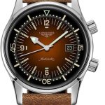 Longines orologio Heritage Legend Diver Tropical Watch 42mm marrone automatico acciaio L3.774.4.60.2