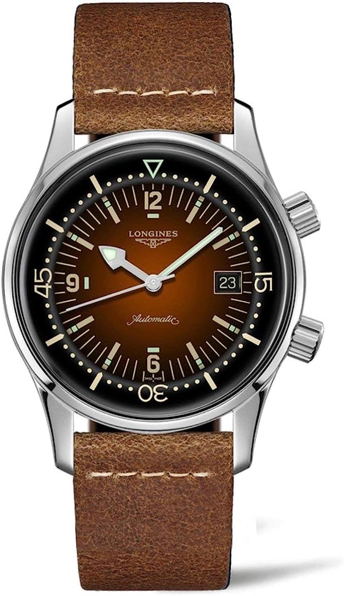 251025024639400_1 Longines orologio Heritage Legend Diver Tropical Watch 42mm marrone automatico acciaio L3.774.4.60.2 - Image 1