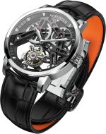 AGELOCER Mens Watch Tourbillon Double-Sided Hollow Self Winding Mechanical Leather Luxury Watches for Men - Image 4
