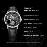 AGELOCER Mens Watch Tourbillon Double-Sided Hollow Self Winding Mechanical Leather Luxury Watches for Men - Image 6