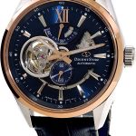 Orient Star Limited Edition Semi Skeleton Blue Dial Rose Gold Sapphire Glass Automatic Watch RE-AV0111L