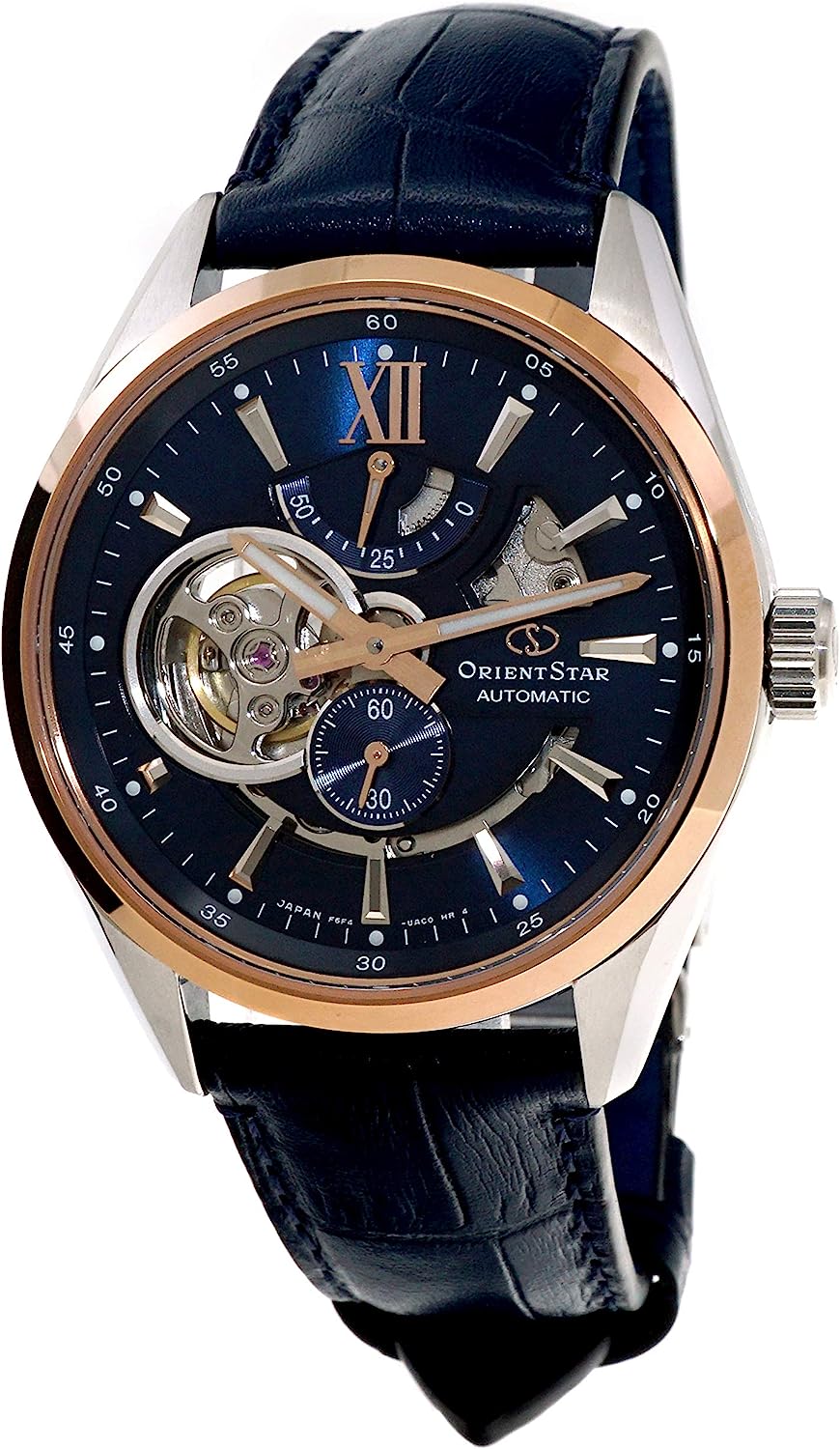251025024639485_1 Orient Star Limited Edition Semi Skeleton Blue Dial Rose Gold Sapphire Glass Automatic Watch RE-AV0111L - Image 1