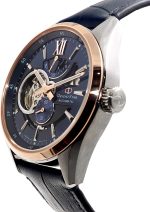 Orient Star Limited Edition Semi Skeleton Blue Dial Rose Gold Sapphire Glass Automatic Watch RE-AV0111L - Image 3
