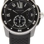 CARTIER New Calibre WSCA0006 Black Rubber Automatic Box/Paper/2YrWarranty #CA62