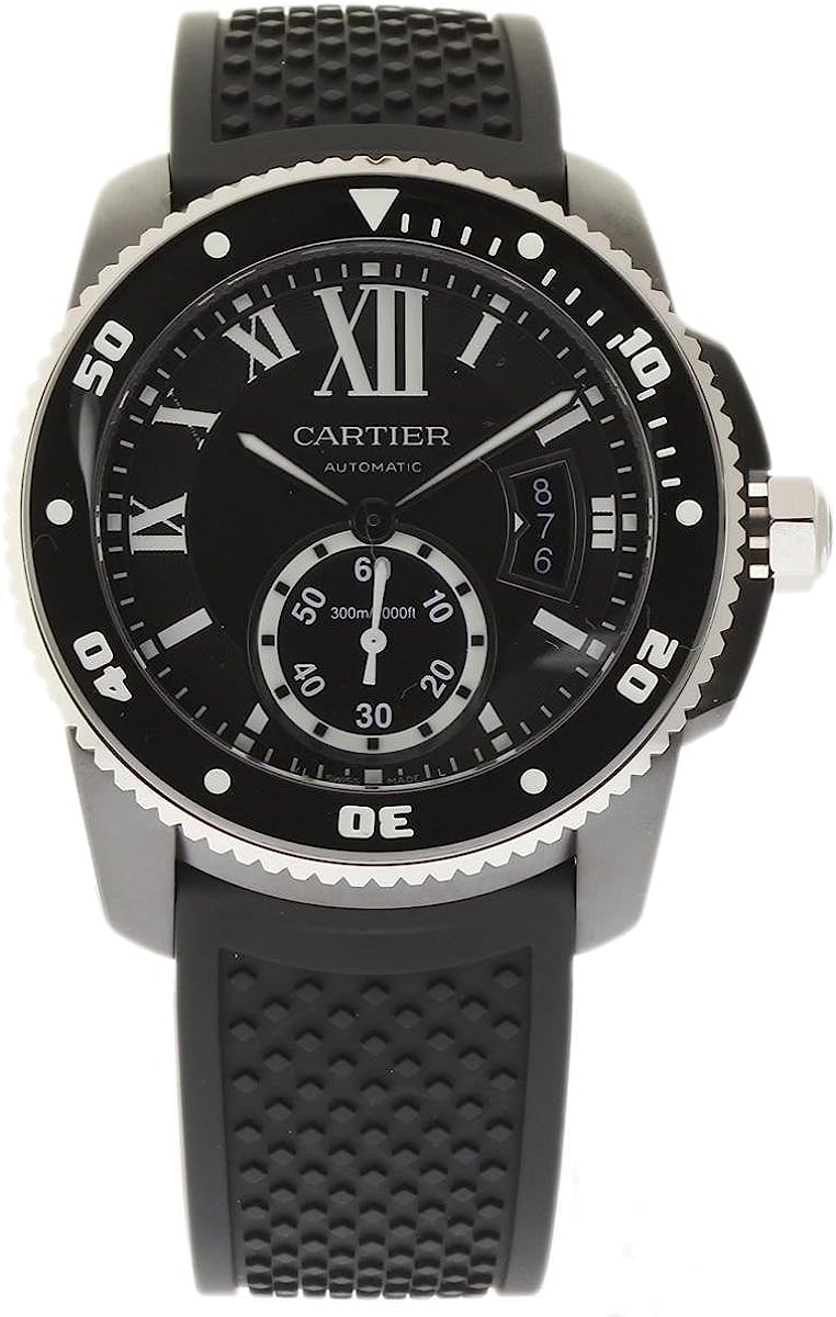 251028003931352_1 CARTIER New Calibre WSCA0006 Black Rubber Automatic Box/Paper/2YrWarranty #CA62 - Image 1