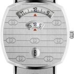 Gucci Grip 38mm Stainless Steel GG Engraved Watch YA157401