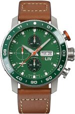 LIV P-51 Titanium 46MM Swiss Automatic Day-Date Chrono Men's Watch - Unidirectional Ceramic Bezel- High-Grade Titanium Case - Sapphire Crystal