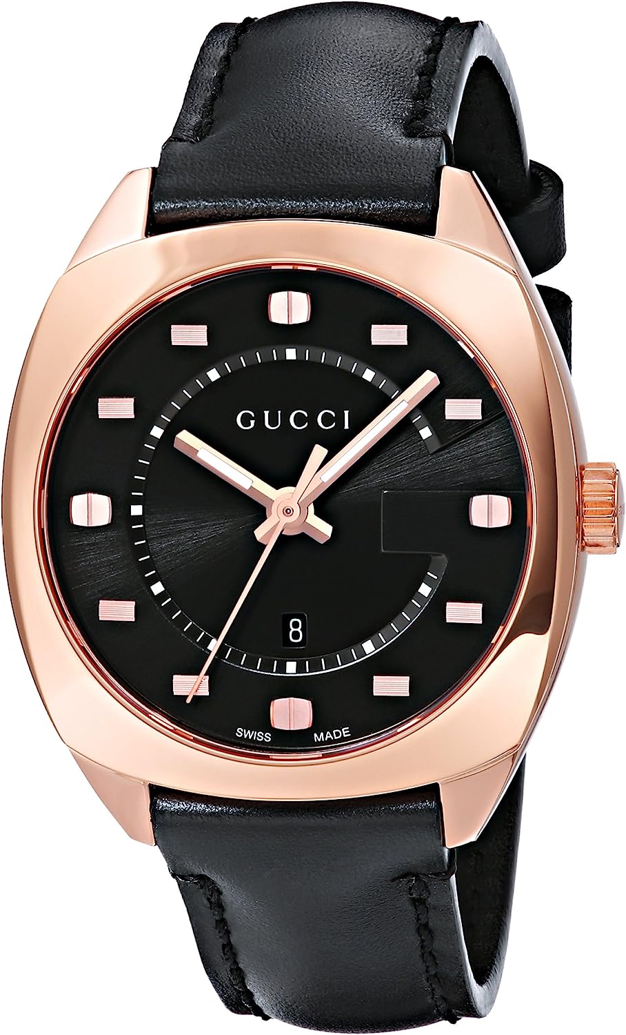 251228015014100_1 Gucci Swiss Quartz Gold-Tone and Leather Dress Black Men's Watch(Model: YA142407) - Image 1