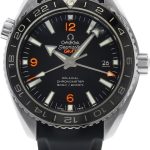 Omega Planet Ocean GMT Black Dial Rubber Strap Mens Watch 23232442201002