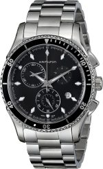 Hamilton Men's H37512131 Jazzmaster Seaview Black Chronograph Dial Watch