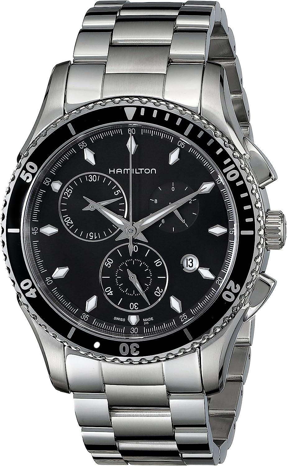 251228015015184_1 Hamilton Men's H37512131 Jazzmaster Seaview Black Chronograph Dial Watch - Image 1