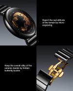 CIGA Design Mechanical Automatic Watch Blue Planet U Series Stainless Steel/Titanium/Ceramics Case Sapphire Crystal Fluororubber/Ceramics Strap Watches for Men and Women - Image 7