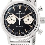 Hamilton Watch American Classic Intra-Matic Mechanical Chronograph H Watch 40mm Case, Black Dial, Silver Stainless Steel Bracelet (Model: H38429130)