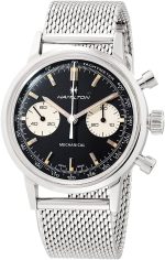 Hamilton Watch American Classic Intra-Matic Mechanical Chronograph H Watch 40mm Case, Black Dial, Silver Stainless Steel Bracelet (Model: H38429130)
