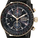 Hamilton Watch Khaki Aviation Converter Swiss Automatic Chronograph Watch 44mm Case, Black Dial, Black Leather Strap (Model: H76736730)