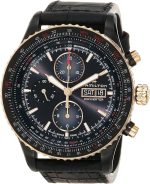 Hamilton Watch Khaki Aviation Converter Swiss Automatic Chronograph Watch 44mm Case, Black Dial, Black Leather Strap (Model: H76736730)