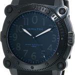 Hamilton Watch Khaki Navy BeLOWZERO Swiss Automatic Watch Titanium 46mm Case, Black Dial, Black Rubber Strap (Model: H78505330)