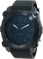Hamilton Watch Khaki Navy BeLOWZERO Swiss Automatic Watch Titanium 46mm Case, Black Dial, Black Rubber Strap (Model: H78505330)