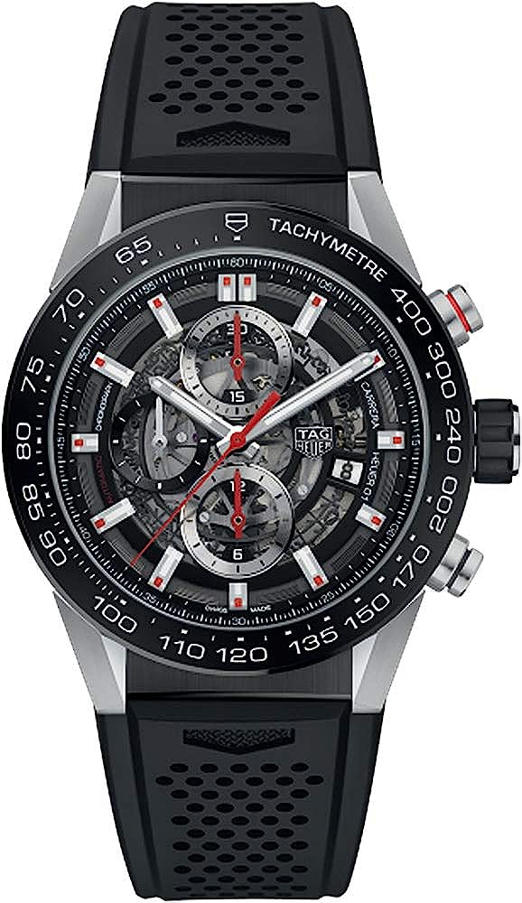 260107124440280_1 TAG Heuer Carrera Men's Watch Skeleton Dial w/ Black Rubber Strap CAR201V.FT6046 - Image 1