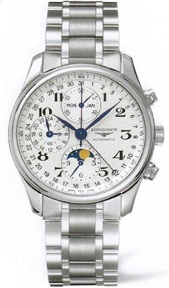 260107124441547_1 Longines Master Collection Silver Dial Chronograph Stainless Steel Mens Watch L26734786 - Image 1