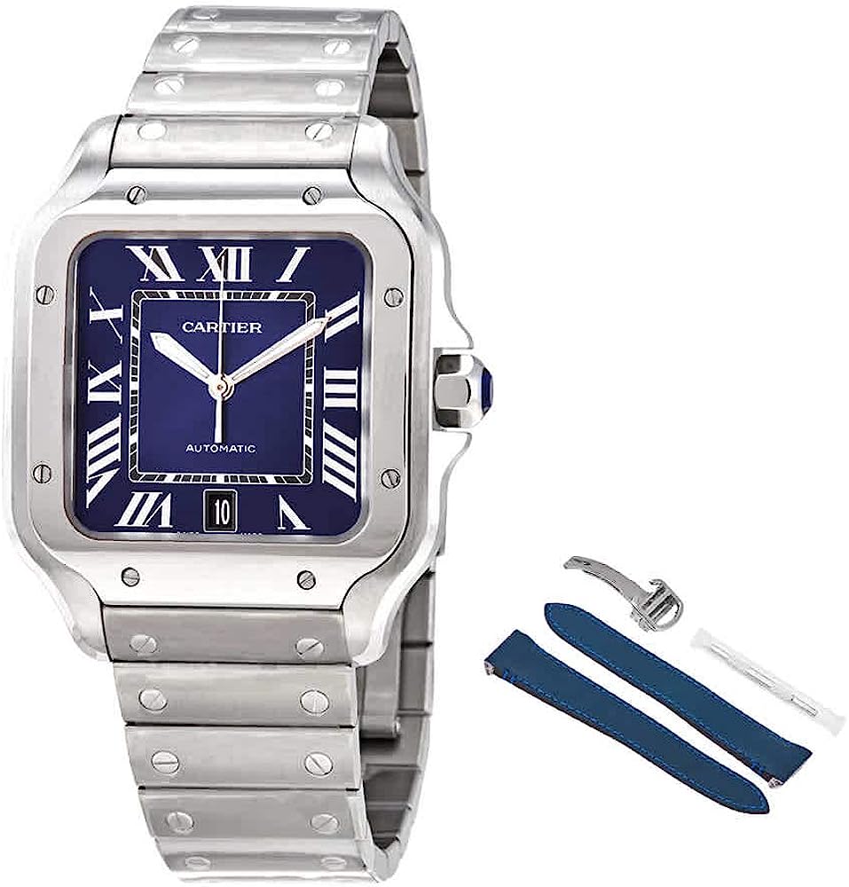 260527093629925_1 CARTIER Santos De Blue Dial Men's Watch WSSA0013 - Image 1
