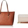 Brown Tote + Heart Logan Set