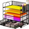 5 Tier Black - With Drawer & 2 Pen Holders