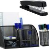 Black Desk Organizer+ Stapler