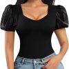 Black Short Puff Sleeve