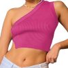 One Shoulder-hot Pink